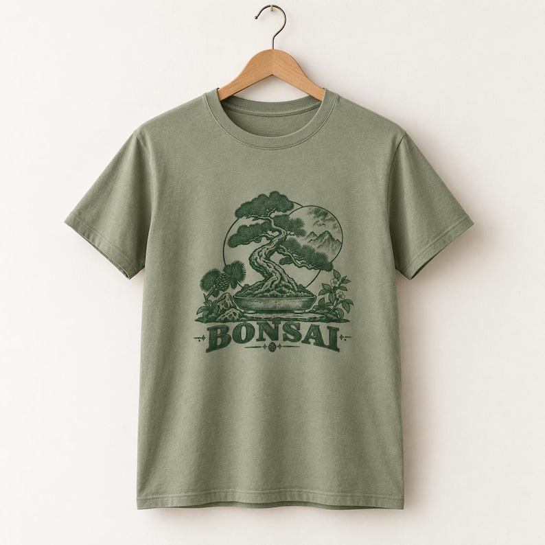 Bonsai-Baum-T-Shirt, Vintage-T-Shirt mit japanischem Pflanzenmotiv, Geschenk für Pflanzenliebhaber Bild 11