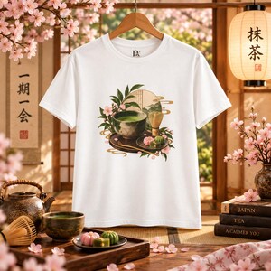 抹茶Tシャツ、日本の茶道Tシャツ、抹茶好きへのギフト 画像 11