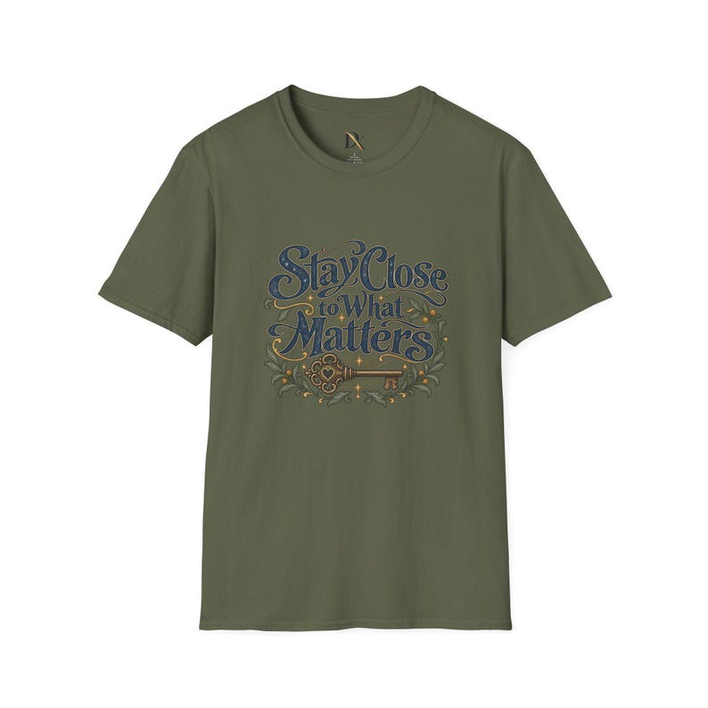 Stay Close to What Matters T-Shirt, Floral Hand Lettered Quote Tee, Meaningful Gift image 11
