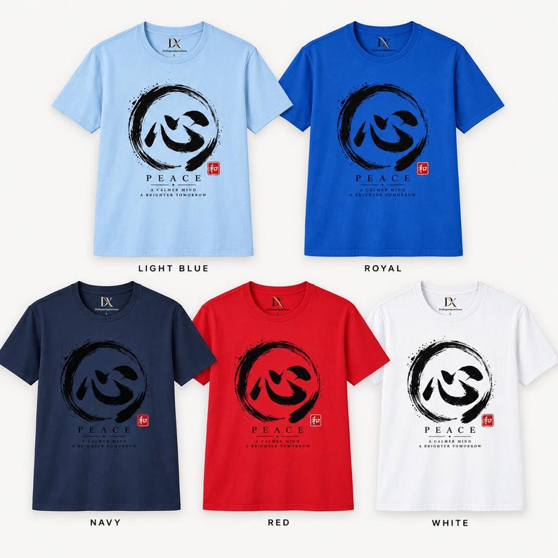 Camiseta com Kanji da Paz, Camiseta Zen Enso Circle, Presente de Meditação com Caligrafia Japonesa imagem 14