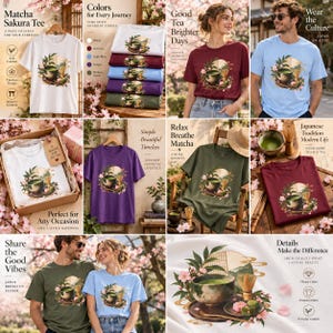 抹茶Tシャツ、日本の茶道Tシャツ、抹茶好きへのギフト 画像 5