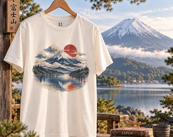 Mount Fuji T-Shirt, Japanese Landscape Tee, Japan Travel Gift, Mt Fuji Shirt, Vintage Japan Graphic Tee, Gift for Japan Lovers
