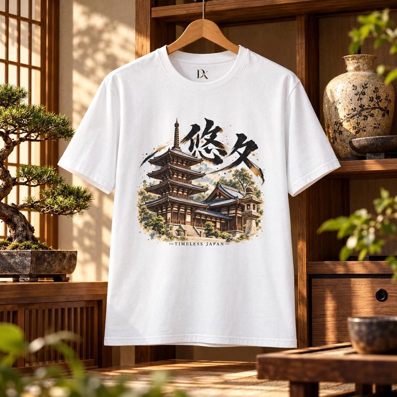 Camiseta con diseño de templo japonés, pagoda de cinco pisos, kanji Yukyu, regalo de viaje a Japón imagen 15