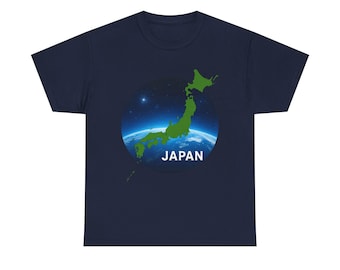 Japan Earth Graphic T-shirt, zwaar katoen uniseks T-shirt, cadeau reisliefhebber, shirt Japan Pride, kleding Earth Day, vrijetijdskleding