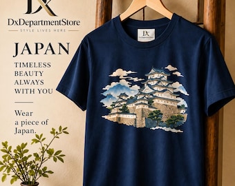 Japanese Castle T-Shirt, Samurai Castle Tee, Japan Travel Gift, Ukiyo-e Style Shirt, Japanese Art Graphic Tee, Japan Souvenir Gift
