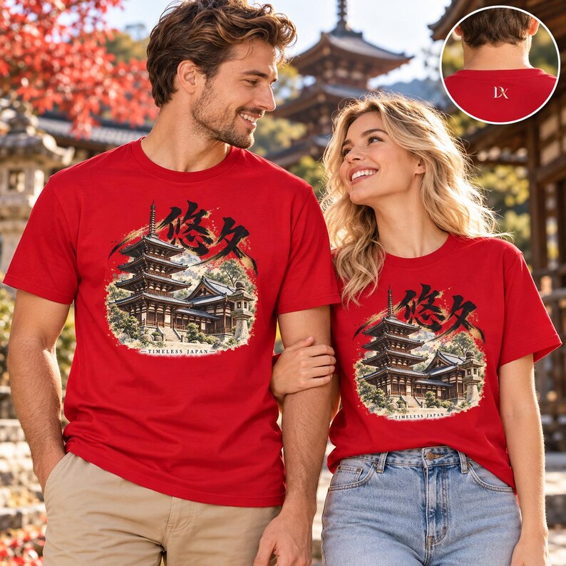 Camiseta con diseño de templo japonés, pagoda de cinco pisos, kanji Yukyu, regalo de viaje a Japón imagen 6