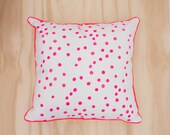 Neon Pink Spot Canvas Cushion
