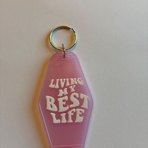Retro acrylic motel keychain