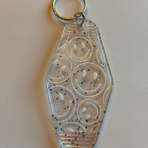 Retro acrylic motel keychain