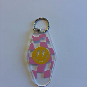 Retro acrylic motel keychain