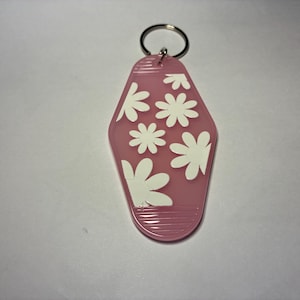 Retro acrylic motel keychain