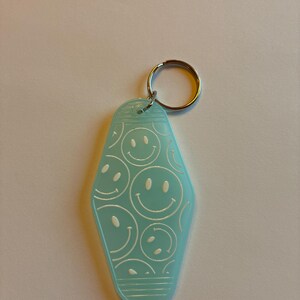 Retro acrylic motel keychain
