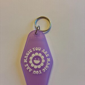 Retro acrylic motel keychain
