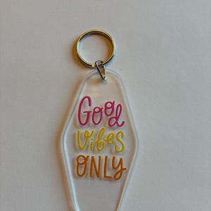 Retro acrylic motel keychain