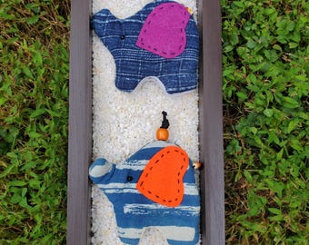 Handmade Fabric Elephant Keychain: Boho Bag Charm