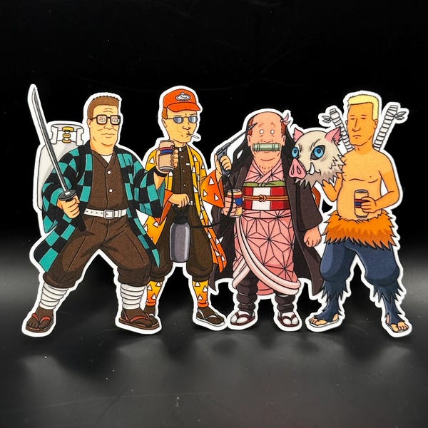 Pegatina divertida de samurái de anime: vinilo pop-pop