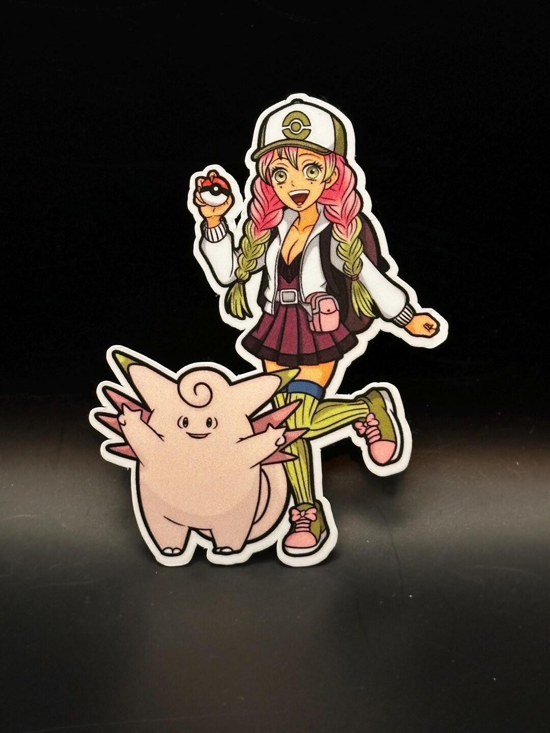 Pokémon X Demon Slayer Sticker | Pink Trainer & Clefable Mitsuri ...