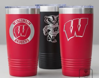 Wisconsin Badgers Tumbler – Laser Engraved 20oz Mug