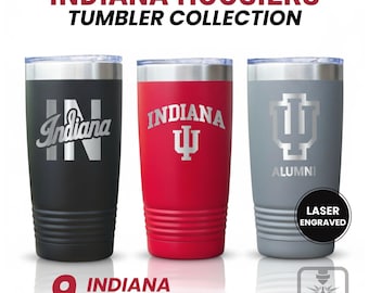 Indiana Hoosiers 20 oz Polar Camel Stainless Steel Tumbler – Laser Engraved & Custom Name. Team Travel Mug