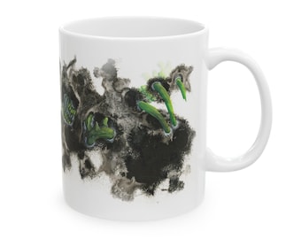 Taza con calavera de La Brea / Taza de café de arte abstracto