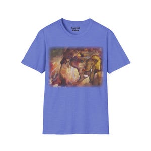 Camiseta con ilustración surrealista de mamut / Camiseta de arte de mamíferos prehistóricos Heather Royal