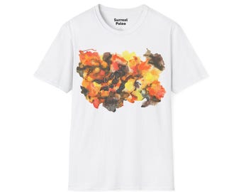 Camiseta abstracta de acuarela de T. rex para otoño