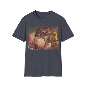 Camiseta con ilustración surrealista de mamut / Camiseta de arte de mamíferos prehistóricos Heather Navy