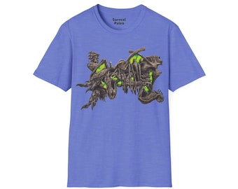 Camiseta con estampado de fósiles de dinosaurios / Camiseta con estampado paleo surrealista