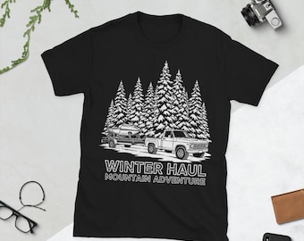 Camiseta vintage de manga corta con diseño de moto de nieve