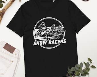 Unisex ekologisk snöskoterracer-t-shirt