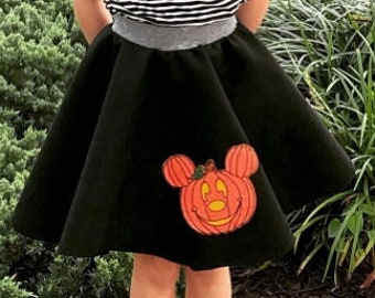 Mouse Pumpkin|Theme Park Halloween Celebration Inspired| Custom Novelty Circle Skirt