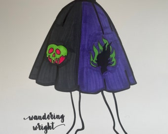 Custom Villain mashup skirt- Disney-bounding- Novelty Circle Skirt