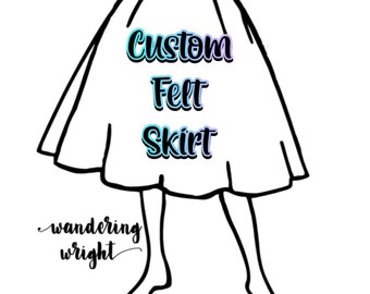 CUSTOM *FELT* Circle Skirt-Novelty Circle Skirt-Poodle Skirt-Disneybound-Dapper Day-Pick Number of characters/theme