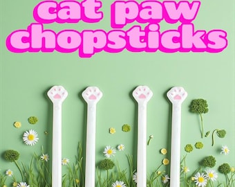 Two Pair of Reusable Cat Paw Chopsticks