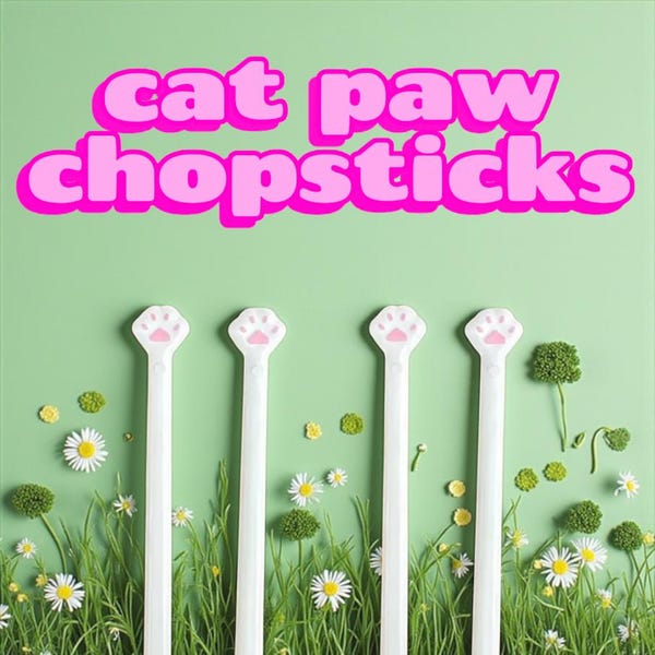 Two Pair of Reusable Cat Paw Chopsticks