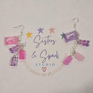 Gummy Bear  “Sweet” Bag Dangle Earrings – Cute & Quirky Candy-Inspired Jewelry