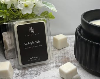 Cialde di cera di soia Midnight Tide / Profumo per ambienti con ozono, sale marino e muschio scuro