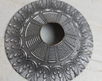 Progress Lighting Vintage Spanish Brass Chandelier Canopy Escutcheon Silver Tone