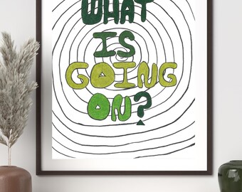 Impression d'affiches, oeuvre d'art murale motivante, impression d'art typographie verte, affiche citation en spirale, décoration moderne audacieuse