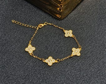 Flower Necklace or Bracelet in 18K Gold Filled