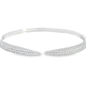 CZ Claw Paved Stone Bangle Bracelet
