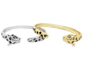 Bijou bracelet alliage doré duo de panthères tigres bangle
