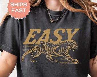 T-shirt Tijger T-shirt Comfortabele kleuren Oversized T-shirt Retro T-shirt Tijger T-shirt Vintage T-shirt Tijger Trending boho-shirt Distressed T-shirt Tijger