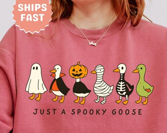 Halloween Goose Sweatshirt Comfort Colors Silly Goose Sweatshirt Spooky Season Vintage Halloween Sweatshirt Just A Spooky Goose Sweater