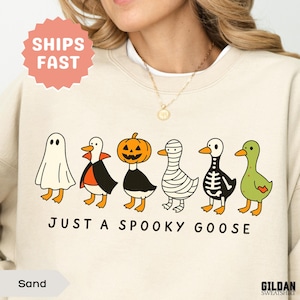 Halloween Goose Sweatshirt Just a Spooky Goose Sweater Spooky Season Halloween Sweatshirt Silly Goose Sweatshirt Vintage Halloween