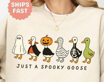Halloween Goose Sweatshirt Just a Spooky Goose Sweater Spooky Season Halloween Sweatshirt Silly Goose Sweatshirt Vintage Halloween
