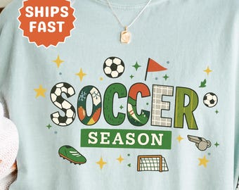 Voetbalshirt Dit is het seizoen voetbalshirt Mom voetbalshirt Comfort kleuren Game Day shirt trendy voetbal Mama shirt
