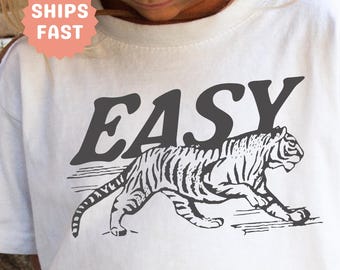 Kinder Tiger Shirt Easy Tiger Shirt Jahr des Tiger Kleinkind Shirt Easy Tiger Kleinkind T-Shirt Spaß Kinder Shirt Tierdruck T-Shirt Niedliche Sommerkleidung