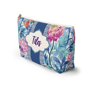 Peony Mahjong Tile Bag for Mah Jong Gift Tile Storage Bag Game Night Bag, Mahjong Gift, Mahjong Tile Pouch, Tile Organizer, Mahjong Bags image 4