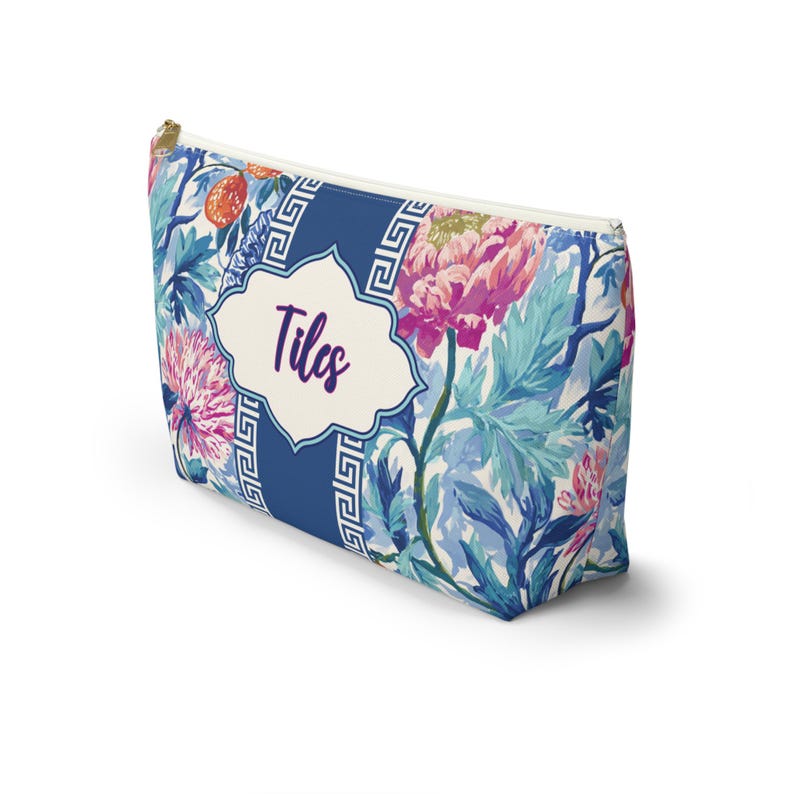 Peony Mahjong Tile Bag for Mah Jong Gift Tile Storage Bag Game Night Bag, Mahjong Gift, Mahjong Tile Pouch, Tile Organizer, Mahjong Bags image 4
